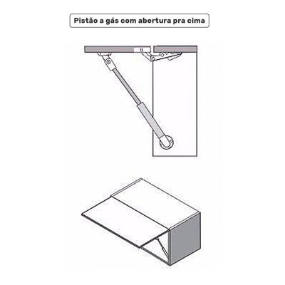 Armário Aéreo Multiuso 60cm 1Porta Basculante Cor Preto