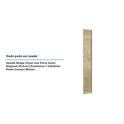 Porta Para Roupeiro Canto 40cm Champagne Bronze