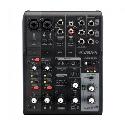 Mesa de Som Yamaha AG06MK2 Preto