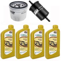 Kit Revisão 4 Litros Óleo Lubrax 10W40 + Filtros Óleo e Combustível Logan e Sandero 1.0 12V 3cc 2017 em Diante