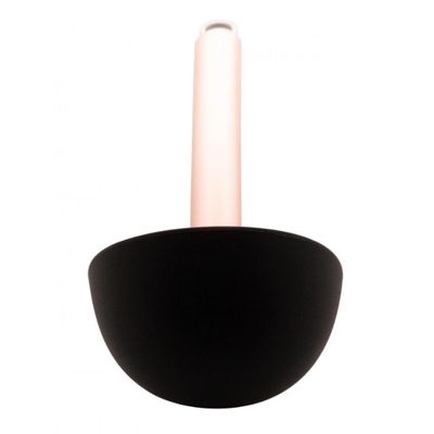 Concha de Nylon Preta com Cabo De Aço Inox Rose Gold 30cm