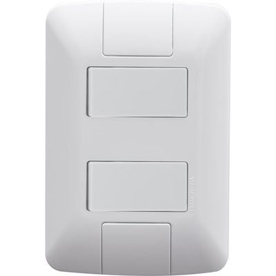 Conjunto 4x2 com 2 Interruptores Simples Tramontina Aria 6 A 250 V Branco