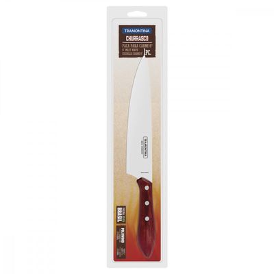 Faca Tramontina para Carne 8" em Aço Inox e Cabo Vermelho Polywood