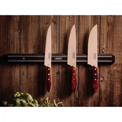 Faca Tramontina para Carne 8" em Aço Inox e Cabo Vermelho Polywood