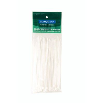 Abraçadeira de Nylon 200x4,8x1,5 mm Tramontina Branca