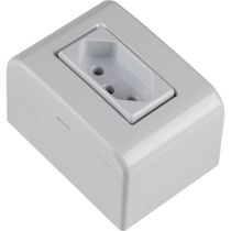 Caixa de Sobrepor com 1 Tomada 2P+T 20 A 250 V Tramontina LizFlex Branca