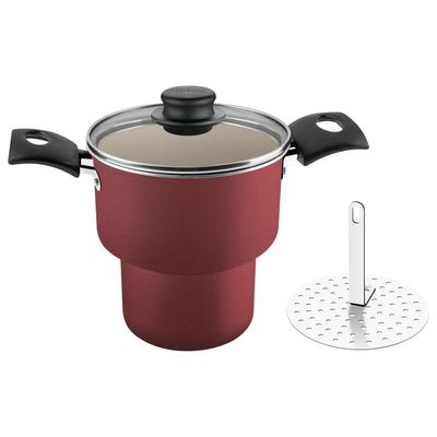 Cuscuzeira de aluminio com revestimento interno de antiaderente 14cm