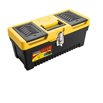 Caixa Plastica para Ferramentas 17" Tramontina com Bandeja Removivel e Trava Metalica