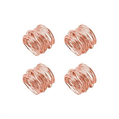 Jogo 4 Aneis de Guardanapo Aço Espiral Cobre 4cm - Lyor