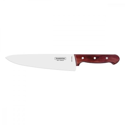 Faca Tramontina para Carne 10" em Aço Inox e Cabo Vermelho Polywood