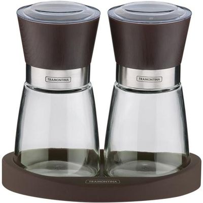 Moedores de Sal e Pimenta Tramontina em Ceramica e Vidro com Base de Silicone