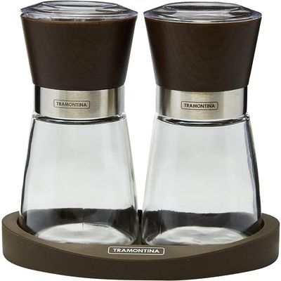 Moedores de Sal e Pimenta Tramontina em Ceramica e Vidro com Base de Silicone