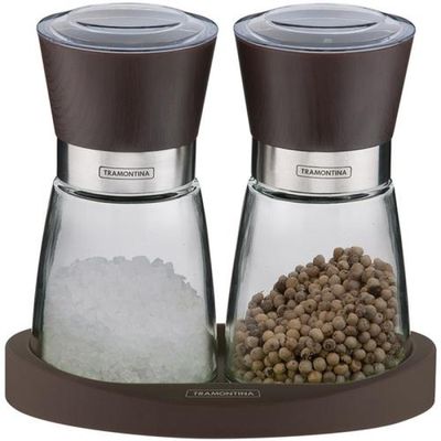 Moedores de Sal e Pimenta Tramontina em Ceramica e Vidro com Base de Silicone