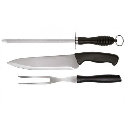 Kit para Churrasco 3 Peças Style Cabo Preto - Wellhome