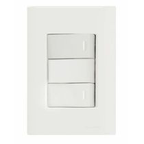 Conjunto 4x2 com 2 Interruptores Simples 10 A 250 V Tramontina Giz Branco