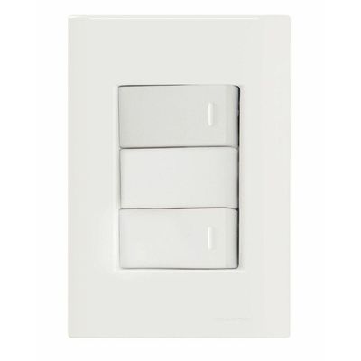 Conjunto 4x2 com 2 Interruptores Simples 10 A 250 V Tramontina Giz Branco