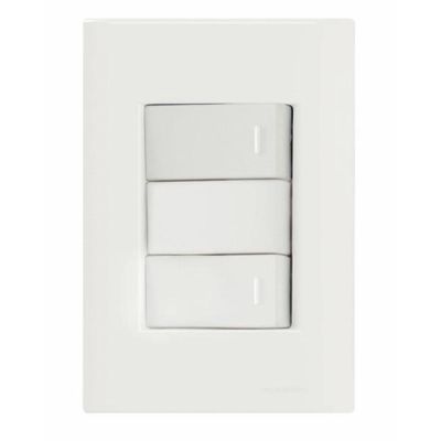 Conjunto 4x2 com 2 Interruptores Simples 10 A 250 V Tramontina Giz Branco