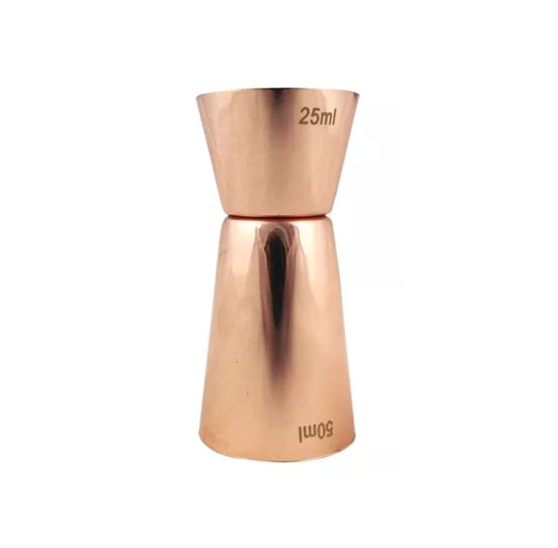 Dosador Americano De Cobre Duplo 25ml E 50ml