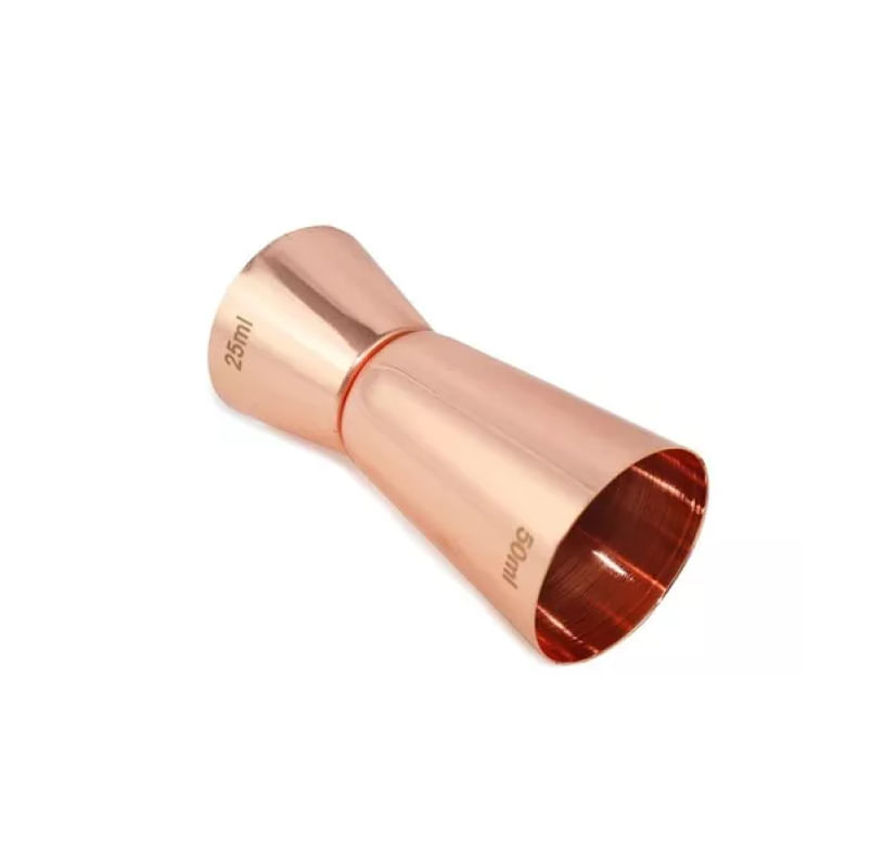 Dosador Americano De Cobre Duplo 25ml E 50ml
