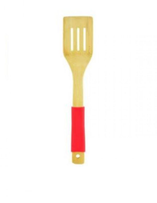 Espatula Vazada de Bambu 30 cm Com Cabo Silicone - Wincy