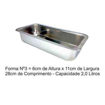 Assadeira Pão Caseiro Nº3 Bolo Inglês Cuca Forma Gelo 3 Unidades
