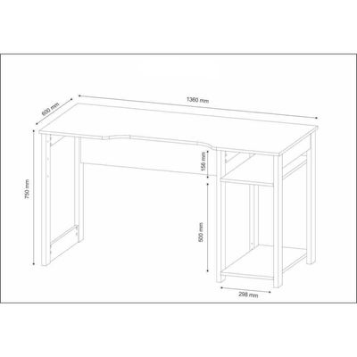 Mesa Gamer Multimóveis Cr25049 Preta/Azul