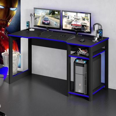 Mesa Gamer Multimóveis Cr25049 Preta/Azul