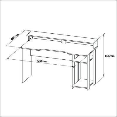 Mesa Gamer Multimóveis Cr25050 Preta/Vermelha
