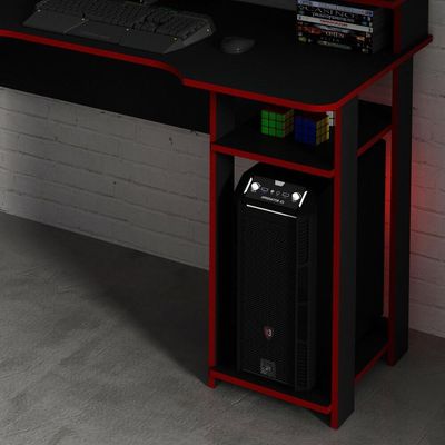 Mesa Gamer Multimóveis Cr25050 Preta/Vermelha