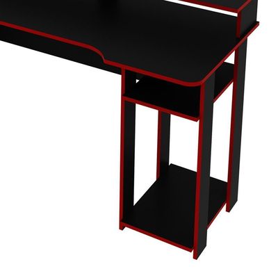 Mesa Gamer Multimóveis Cr25050 Preta/Vermelha