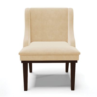 Cadeira De Jantar Liz Suede Base Fixa Madeira Tabaco Bege