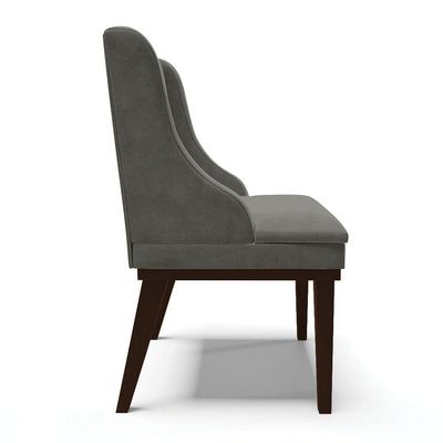 Cadeira De Jantar Liz Suede Base Madeira Tabaco Grafite