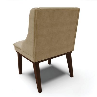 Cadeira De Jantar Liz Suede Base Madeira Tabaco Marrom Rato
