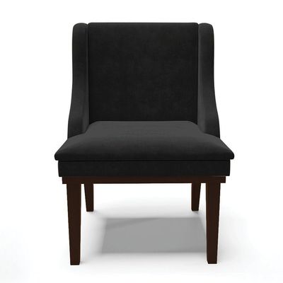 Cadeira De Jantar Liz Suede Base Fixa Madeira Tabaco Preto