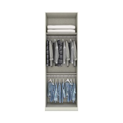 Guarda Roupa Modulado 02 Portas Com Espelho Cabideiro Areia