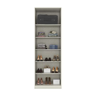Guarda Roupa Modulado 02 Portas Com Espelho Cabideiro Areia