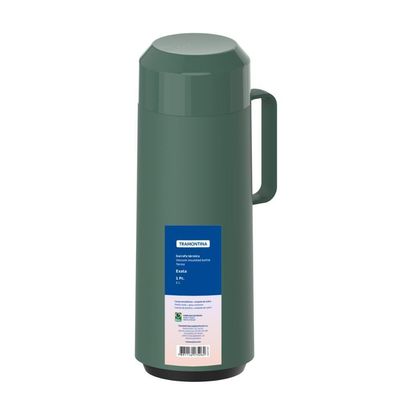 Garrafa Térmica Tramontina Verde Ampola De Vidro E Tampa 1L