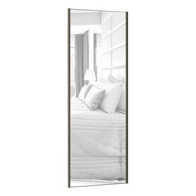 Porta De Correr 80cm Com Espelho, Puxador Inox