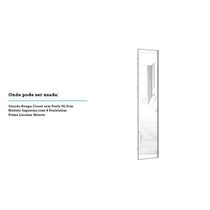Porta Para Closet Com Espelho Individual 50cm Inox Espelho