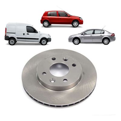 Disco de Freio Dianteiro Renault Clio 2000 até 2014 Kangoo 1997 até 2001 Megane 1996 até 2004