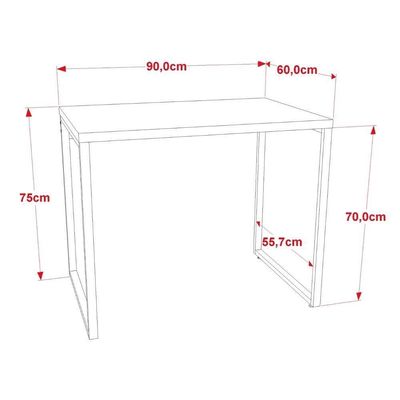 Mesa De Escritório Office 90cm Industrial Prisma C08 Snow
