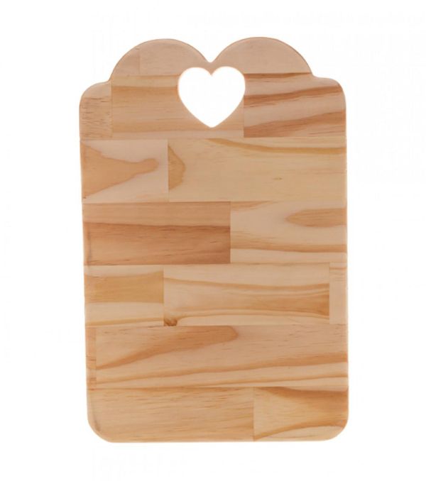 Tabua Coração em Madeira Pinus 46x28 cm - Rojemac