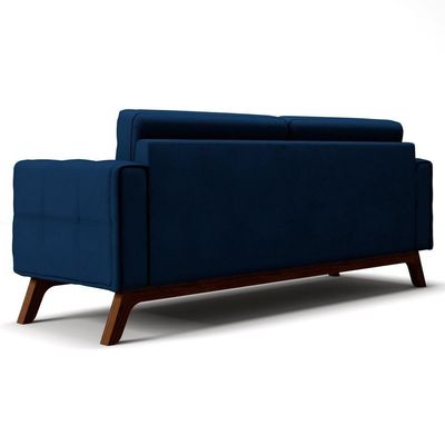 Sofá 210 Cm 3 Lugares Sandero B-304 Veludo Azul Marinho