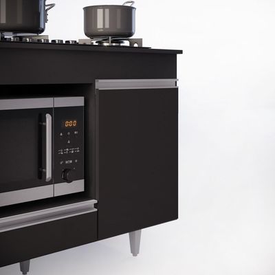 Balcão Multiuso Para Cooktop 4 Bocas Georgia Preto