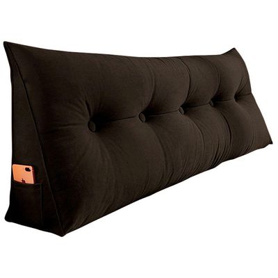 Almofada Para Cabeceira Spot 160cm Com Porta Celular Marrom