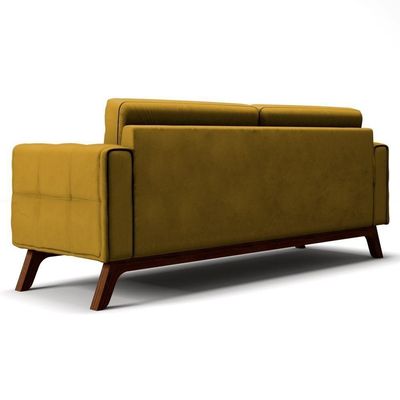 Sofá 280 Cm 4 Lugares Sandero B-279 Veludo Amarelo - Domi