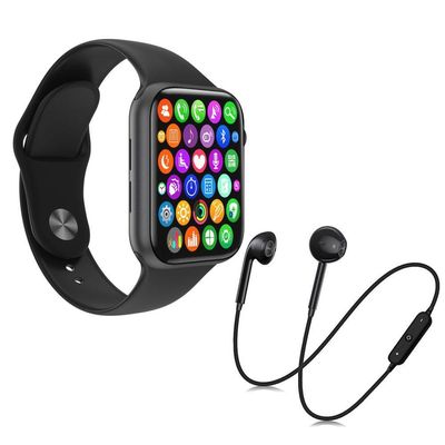 Kit 1 Relógio Smartwatch Iwo 8 Lite Plus+ 1 Fone S6 Preto