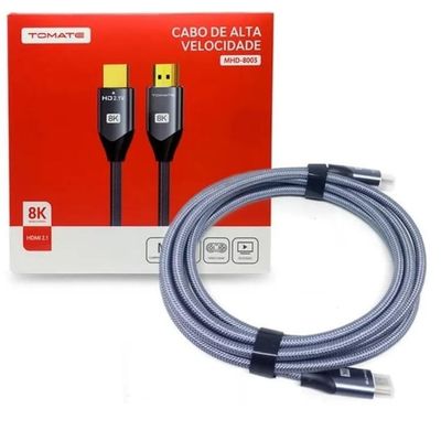 Cabo Hdmi 8k 60Hz 2.1v Gold Ultra Hd Para Tv Ps5 Bluray Projetor Monitor 5 Mts