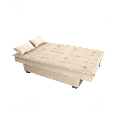 Sofá Cama Casal Reclinável Esmeralda - Bege Light