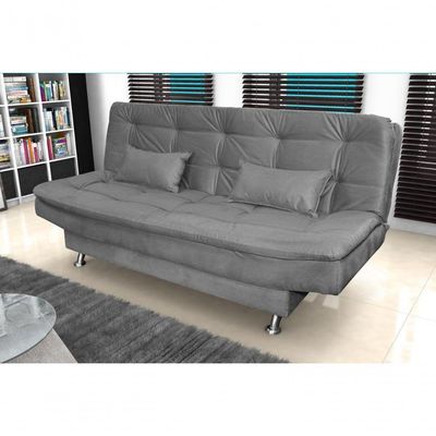 Sofá Cama Casal Reclinável Salomé - Cinza Light